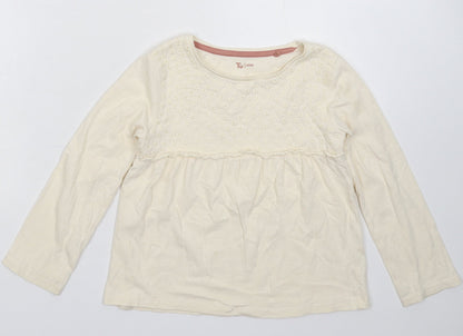 Additional front view of Tu girls’ beige basic t-shirt, size 6-7, years