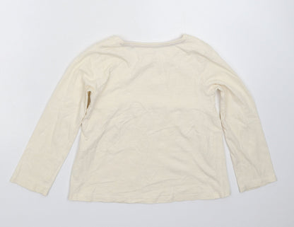 Back view of Tu girls’ beige basic t-shirt, size 6-7, years