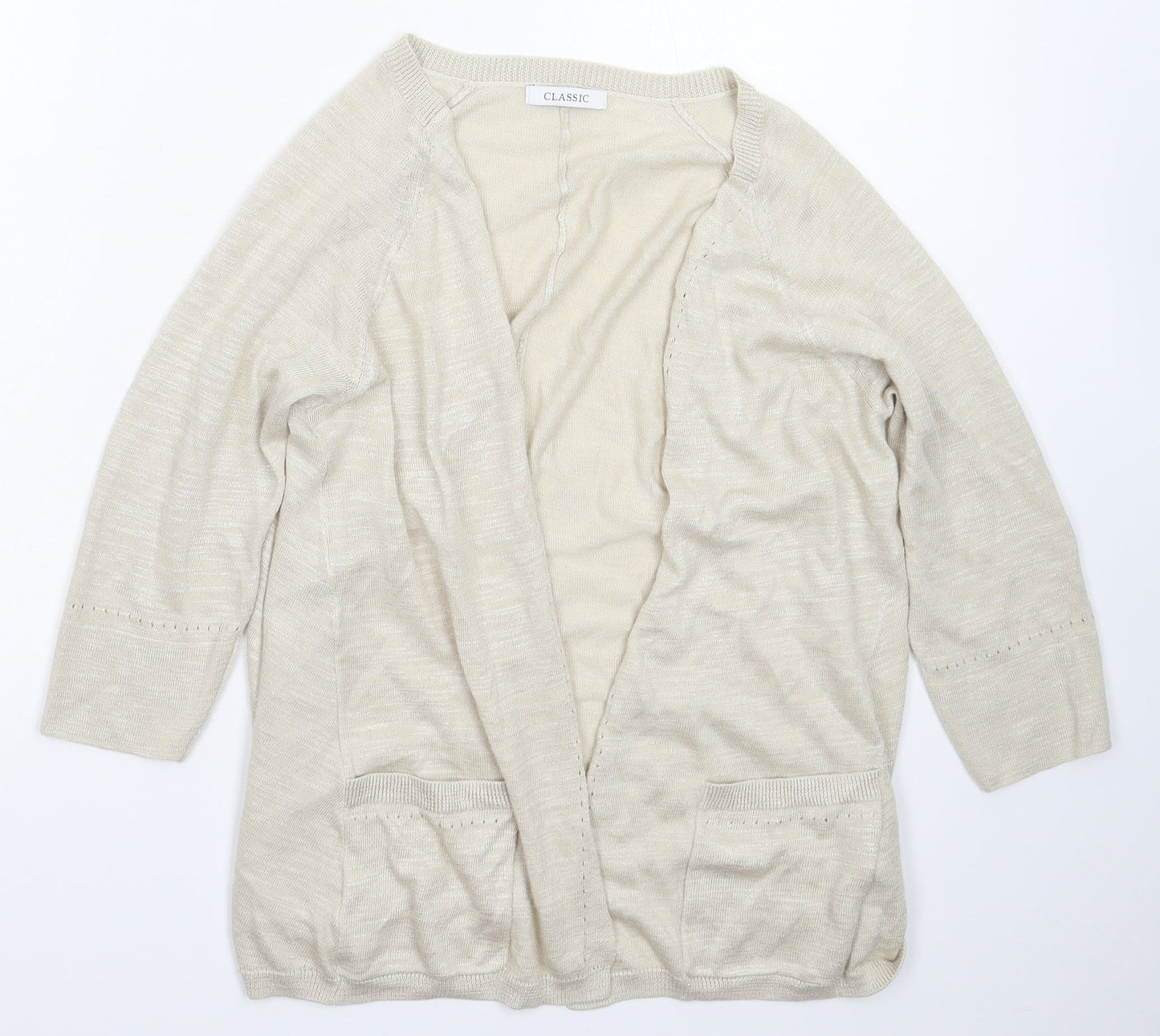 Marks and Spencer Womens Beige  Knit Cardigan Jumper Size 12