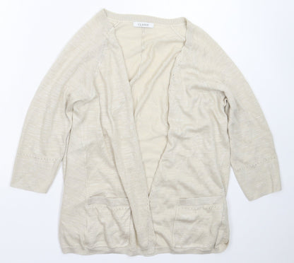 Marks and Spencer Womens Beige  Knit Cardigan Jumper Size 12