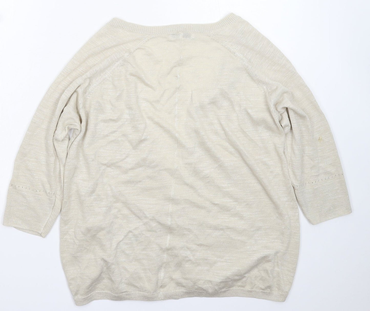 Marks and Spencer Womens Beige  Knit Cardigan Jumper Size 12
