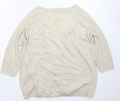 Marks and Spencer Womens Beige  Knit Cardigan Jumper Size 12