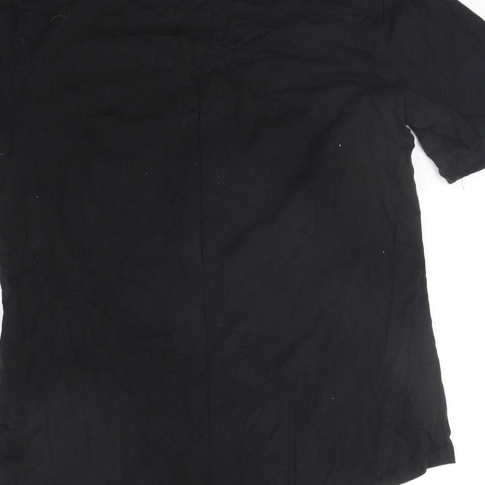 Womens UK Size S Preworn Black Basic T-Shirt