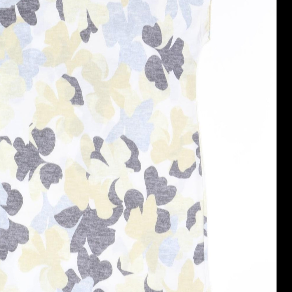 Marks and Spencer Womens White Floral  A-Line  Size 8