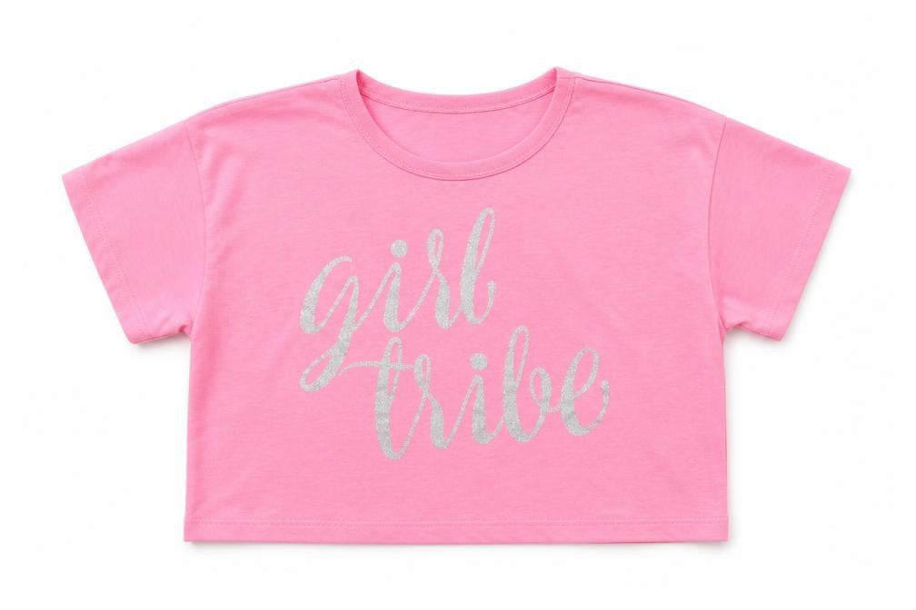 Front view of Pep&Co girls’ pink basic t-shirt, size 9-10, years