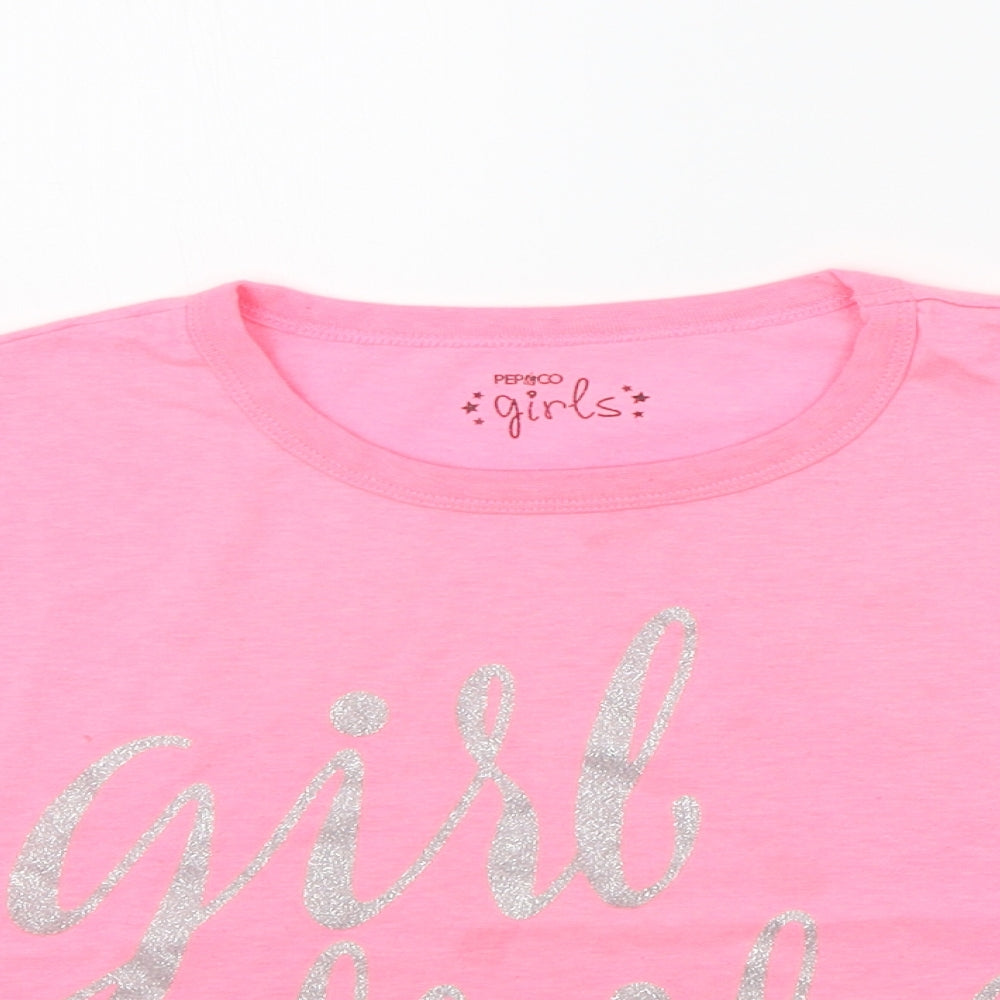 pep&CO Girls Pink   Basic T-Shirt Size 9-10 Years