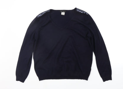 Womens UK Size 18 R Edition Blue Pullover Jumper