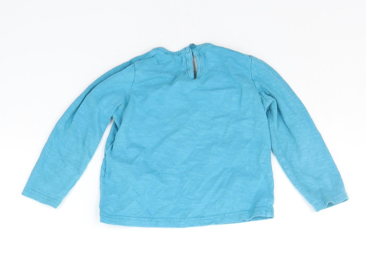 Back view of Marks & Spencer boys’ blue basic t-shirt, size 2-3, years