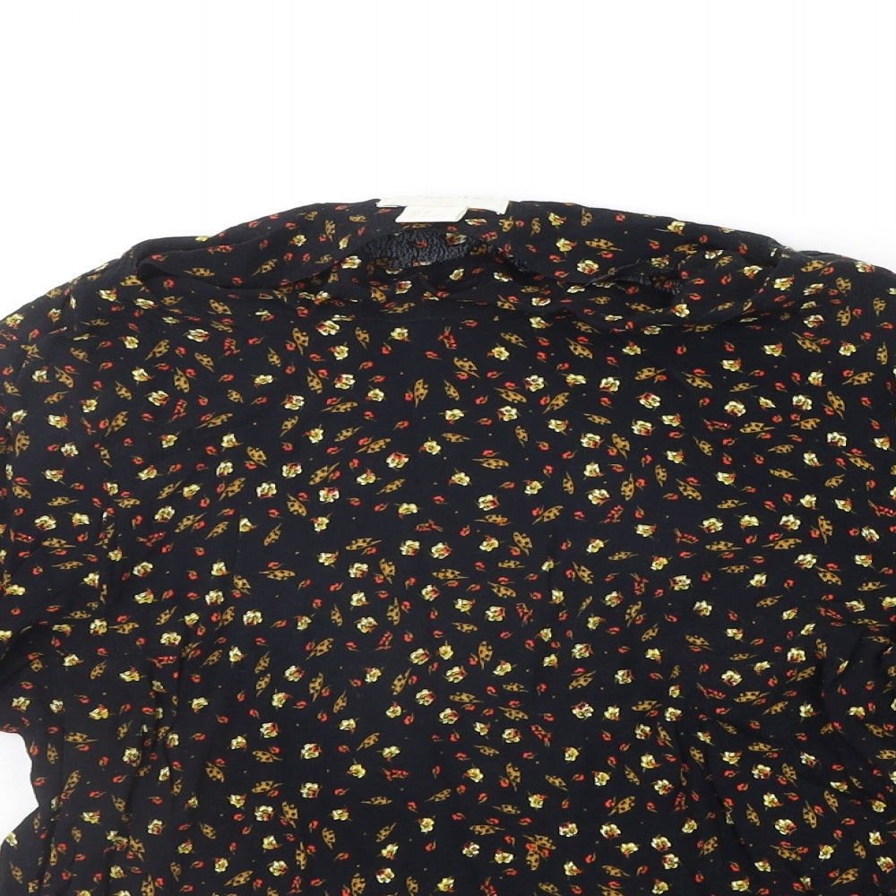 Womens UK Size 6 H&M Black Basic Blouse