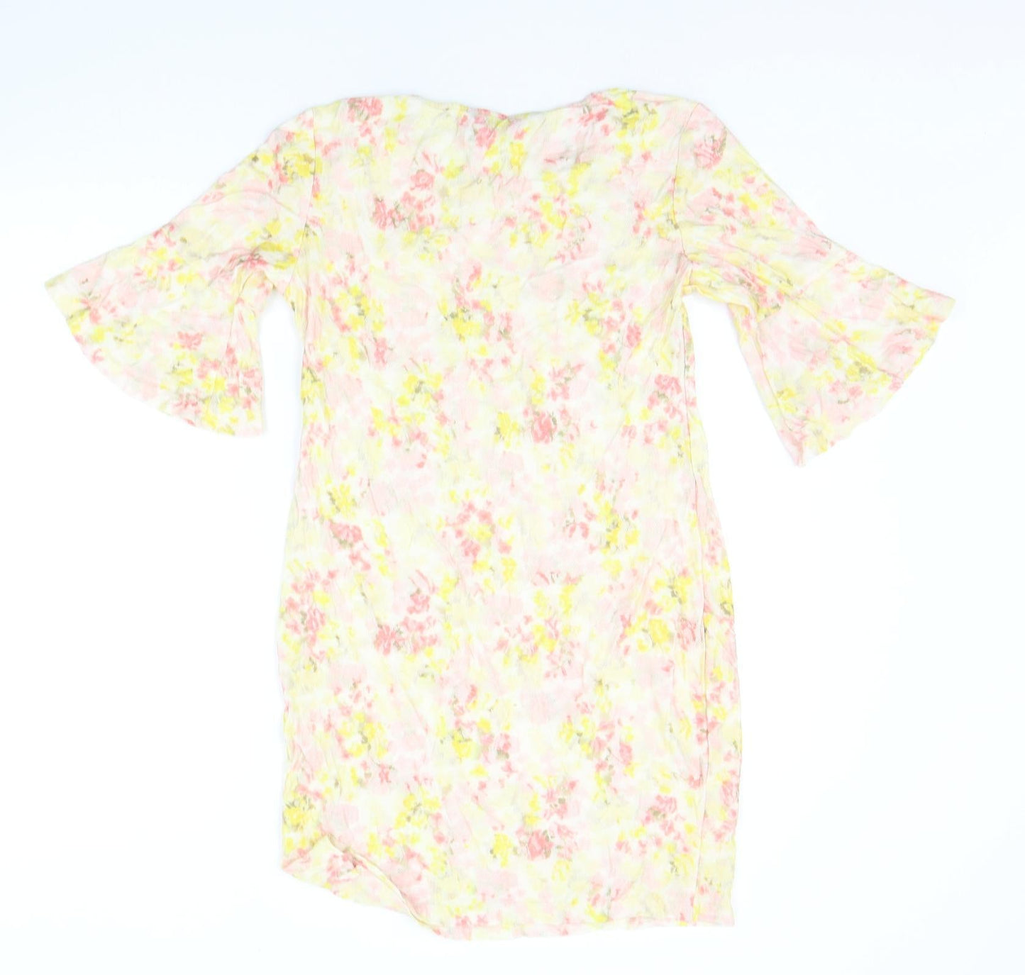 Collection London Girls Yellow Floral  Jumper Dress  Size 8 Years
