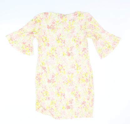 Collection London Girls Yellow Floral  Jumper Dress  Size 8 Years