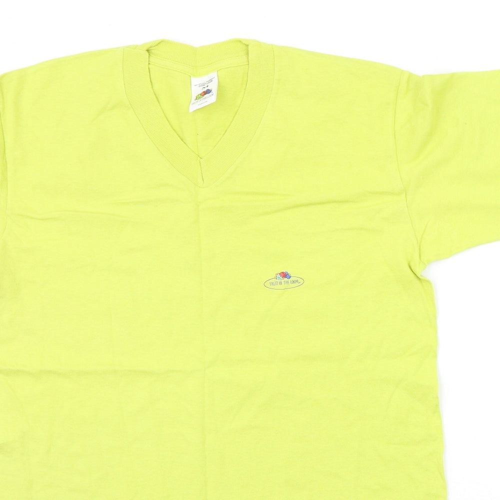 Mens UK Size M Fruit of the Loom Yellow  T-Shirt