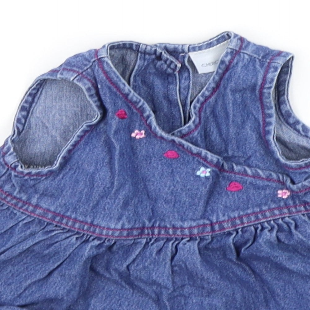 Cherokee Baby Blue Floral  A-Line  Size 3-6 Months