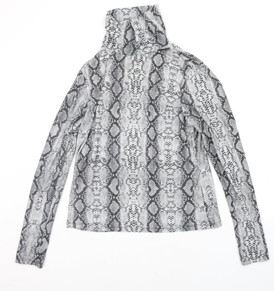 Primark Womens Grey Animal Print  Pullover Jumper Size L
