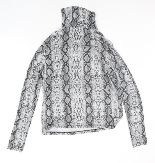 Primark Womens Grey Animal Print  Pullover Jumper Size L