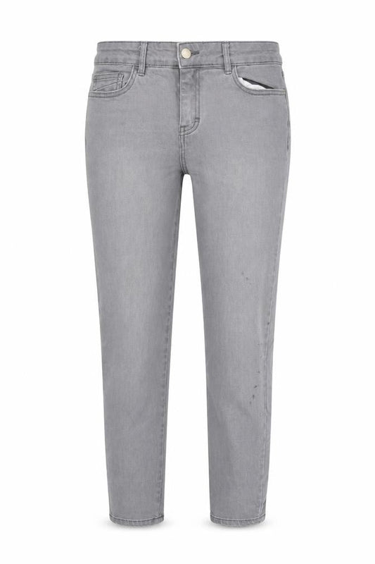 Front view of Tu women’s grey straight jeans, size UK 10, 25-inch leg