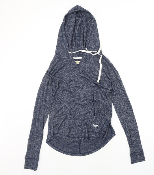 Hollister Womens Blue Houndstooth  Pullover Hoodie Size XS