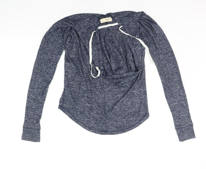 Hollister Womens Blue Houndstooth  Pullover Hoodie Size XS