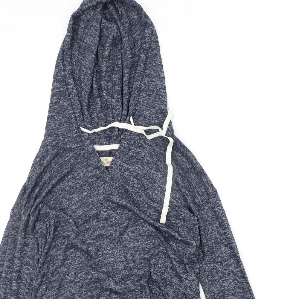 Hollister Womens Blue Houndstooth  Pullover Hoodie Size XS