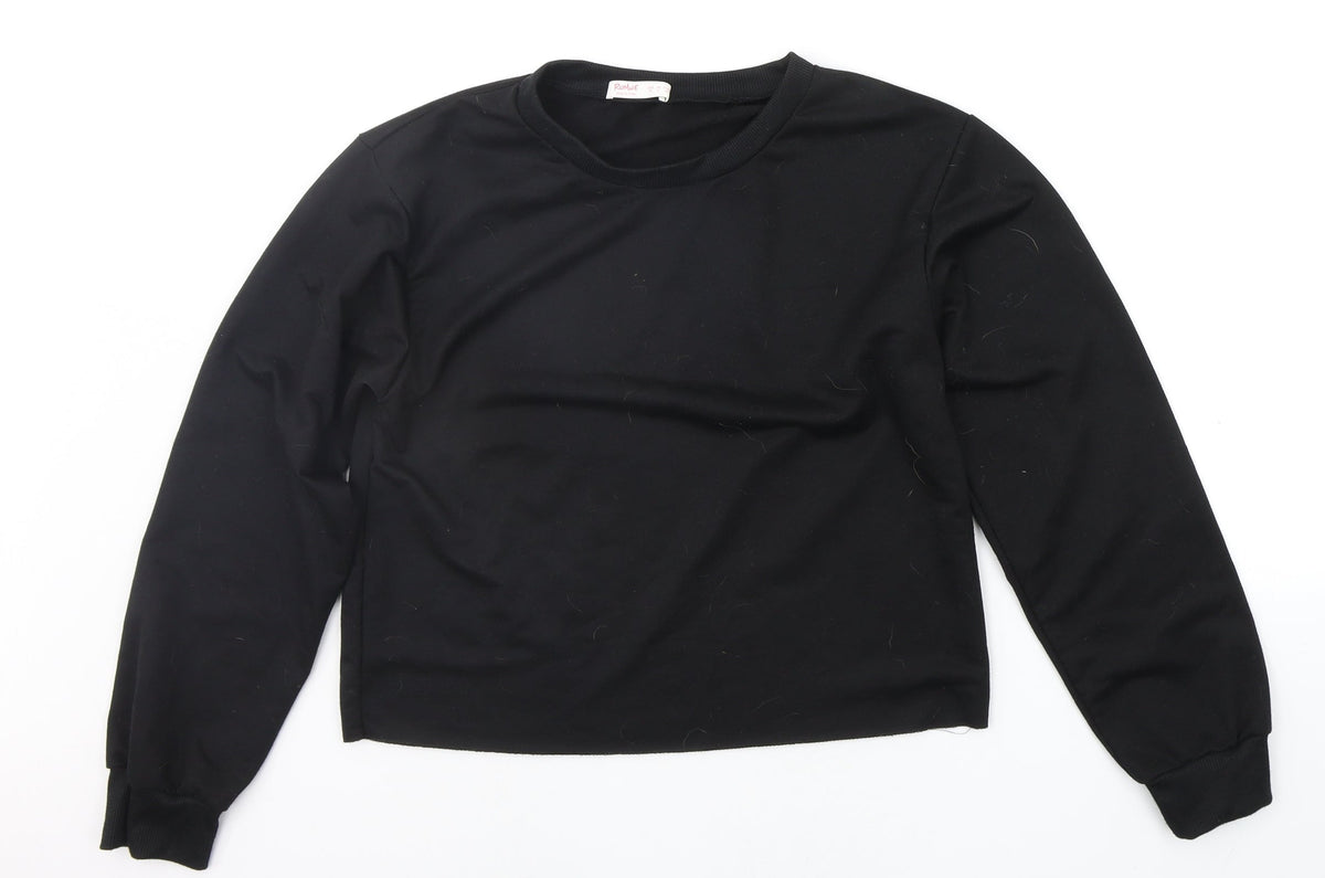Additional front view of rowme boys’ black jumper, size M