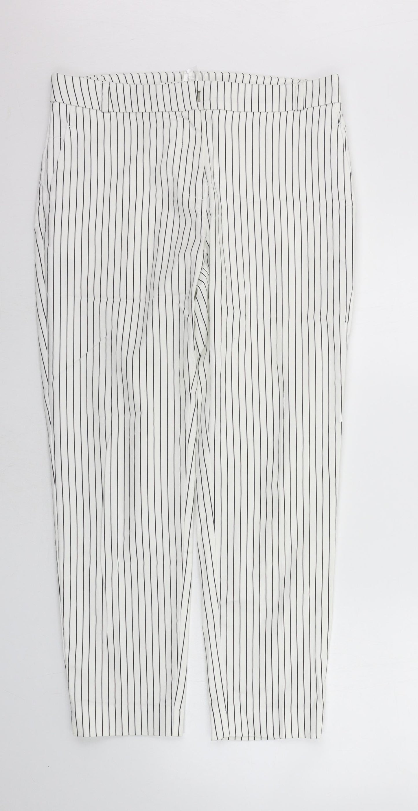 Womens UK Size 12 camaieu Regular Fit  White Trousers