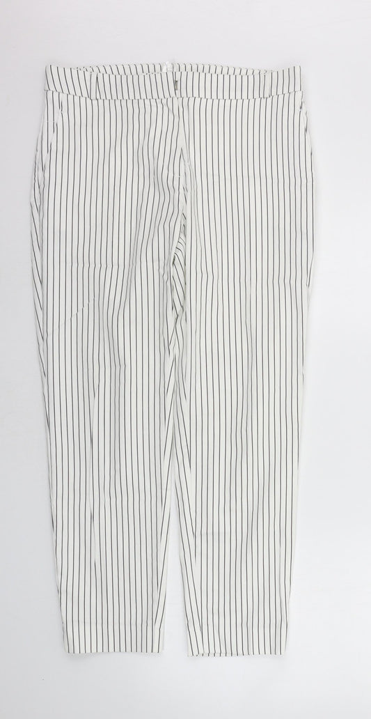 Womens UK Size 12 camaieu Regular Fit  White Trousers
