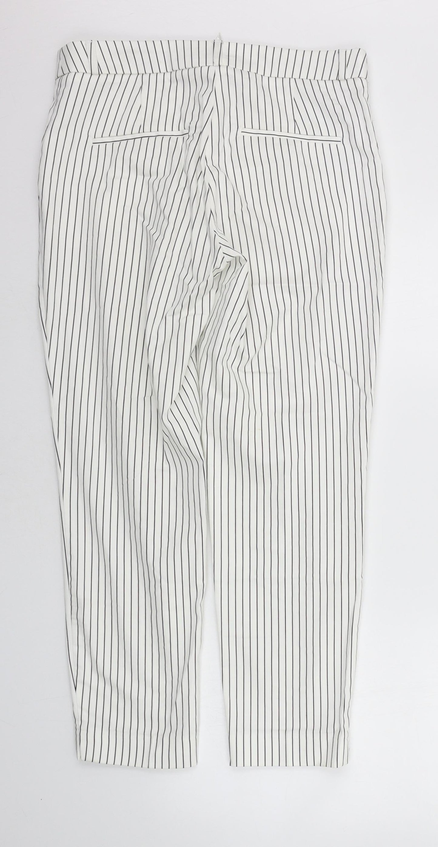 Womens UK Size 12 camaieu Regular Fit  White Trousers