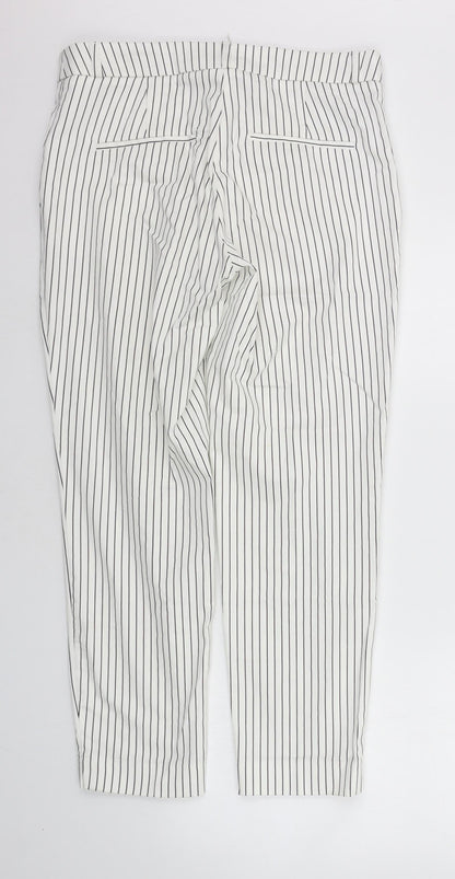 Womens UK Size 12 camaieu Regular Fit  White Trousers