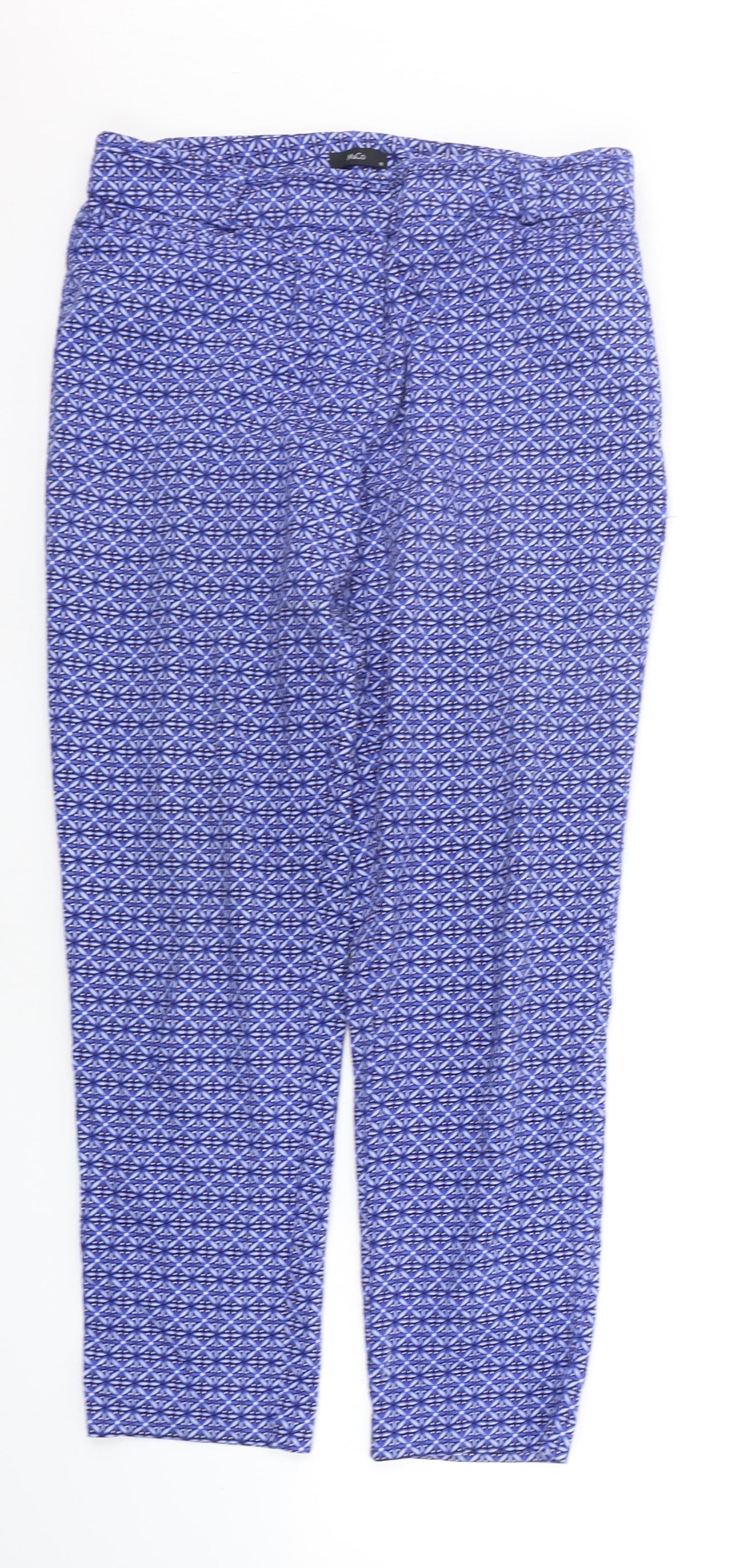 Womens UK Size 12 M&Co Regular Fit  Blue Trousers