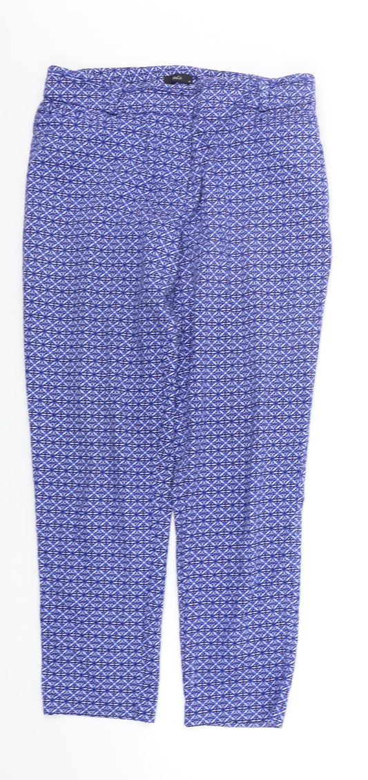 Womens UK Size 12 M&Co Regular Fit  Blue Trousers