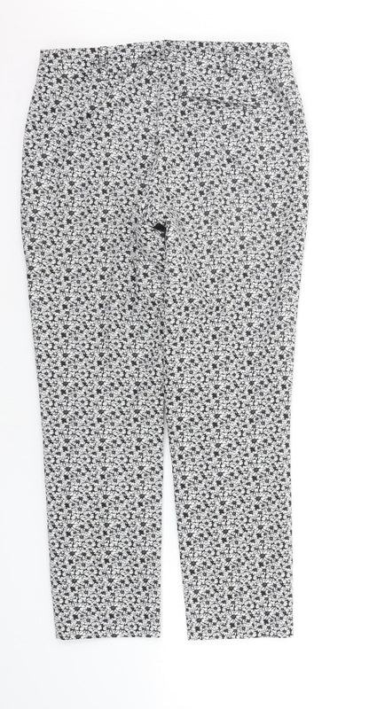 Miss Selfridge Womens White Geometric  Trousers  Size 10 L25 in