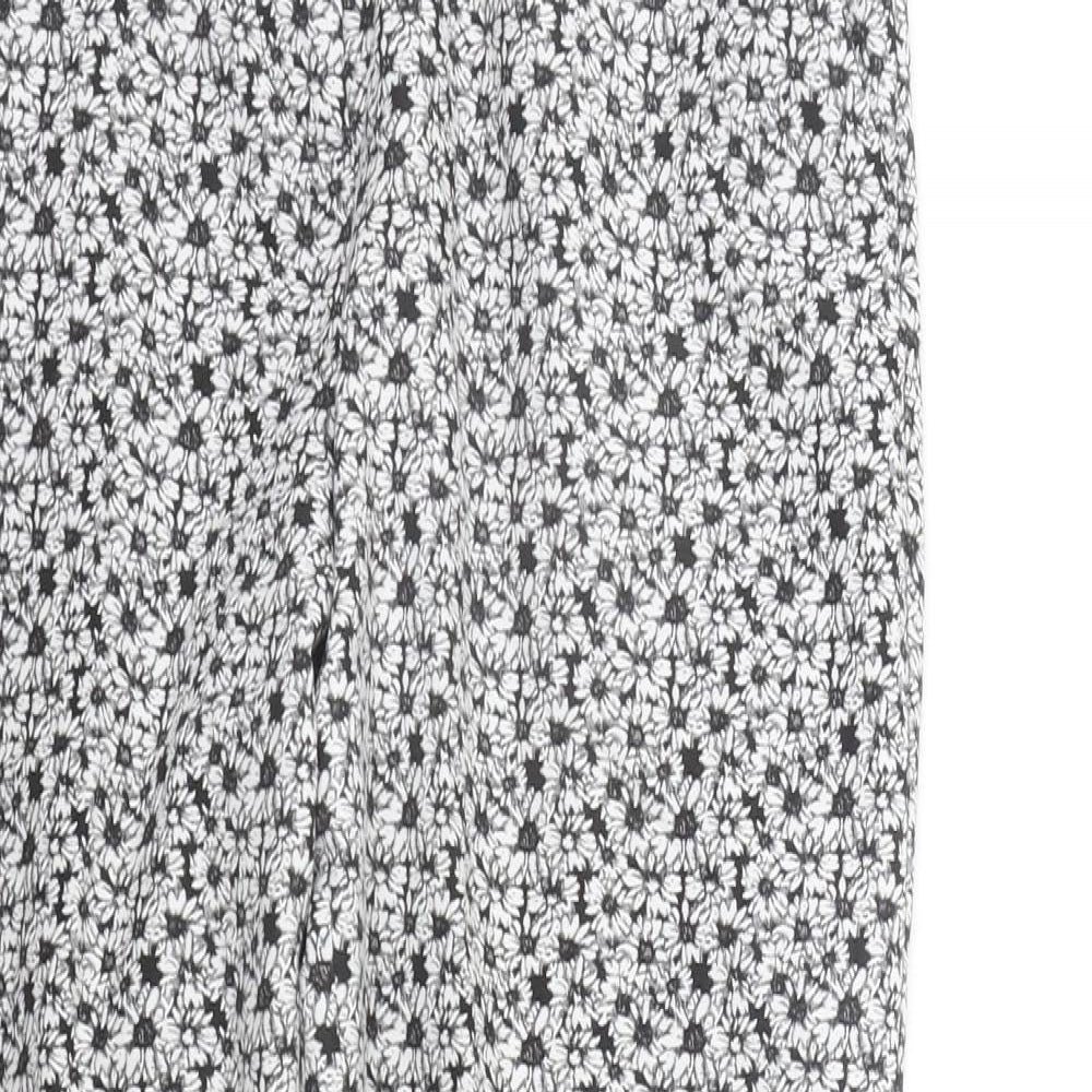 Miss Selfridge Womens White Geometric  Trousers  Size 10 L25 in