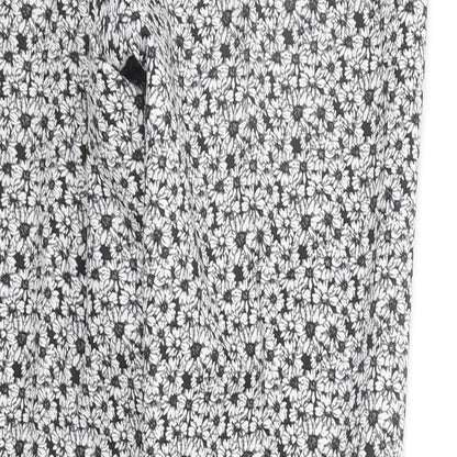 Miss Selfridge Womens White Geometric  Trousers  Size 10 L25 in