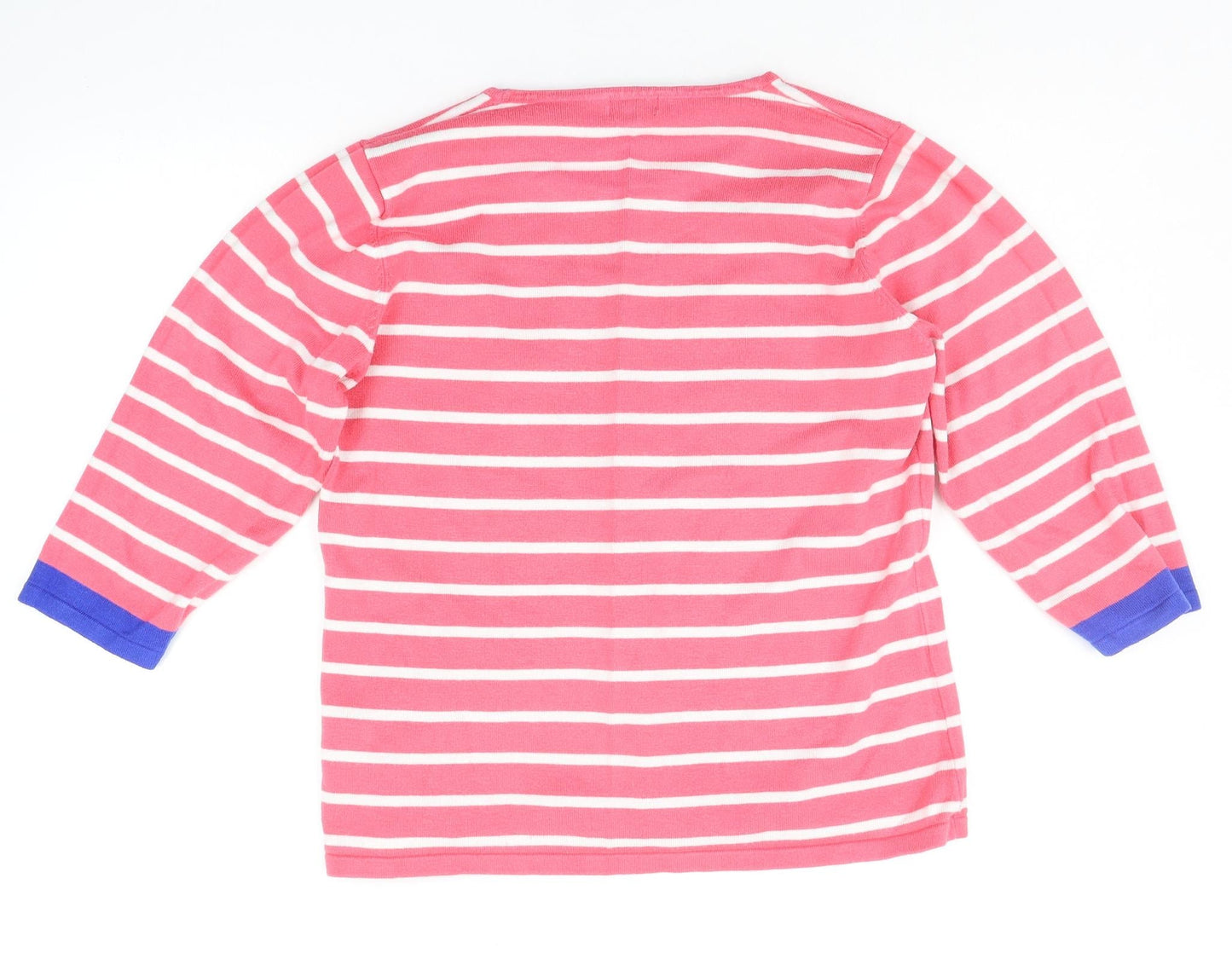 Hepburn Womens Pink Striped  Pullover Jumper Size L