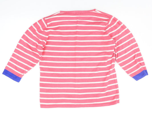 Hepburn Womens Pink Striped  Pullover Jumper Size L