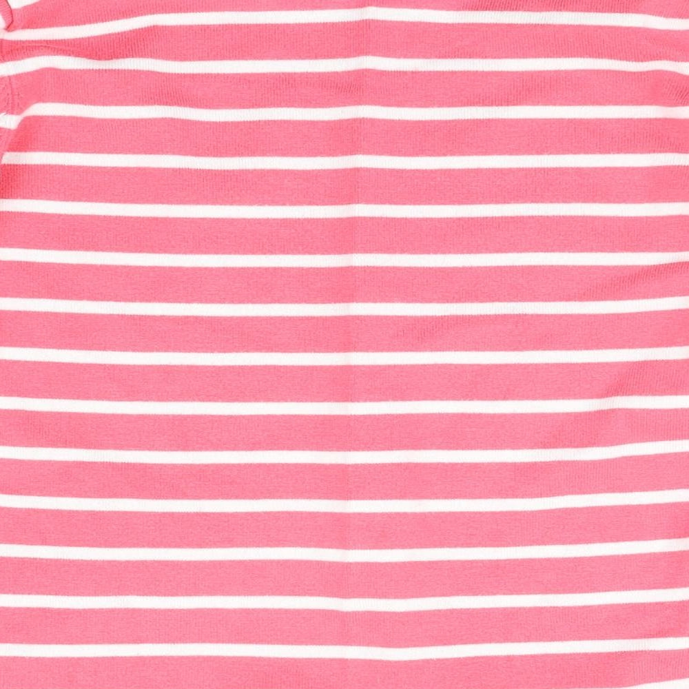 Hepburn Womens Pink Striped  Pullover Jumper Size L