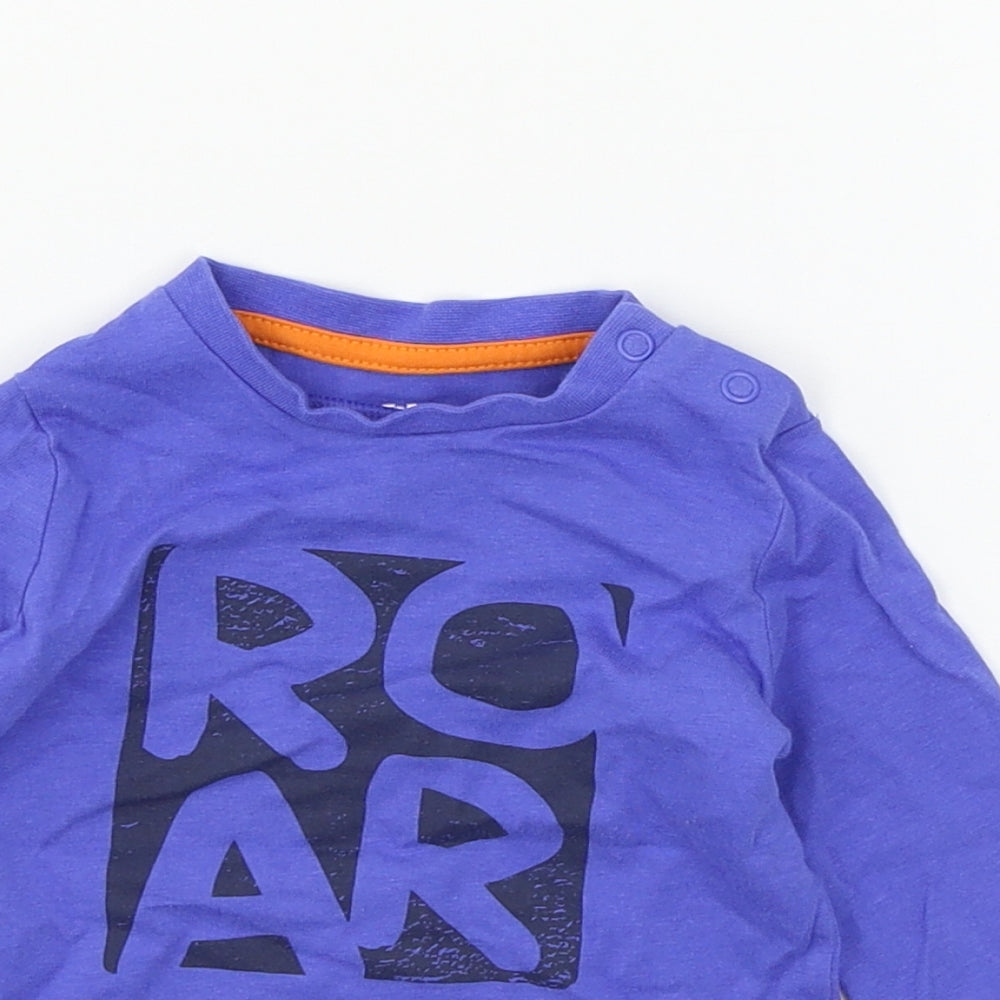 F&F Baby Blue  Jersey Basic T-Shirt Size 6-9 Months  - Roar