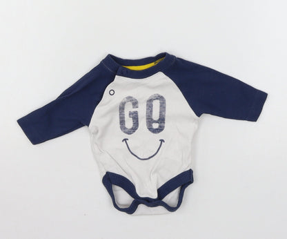 Mothercare Baby White  Jersey Babygrow One-Piece Size Newborn  - Go