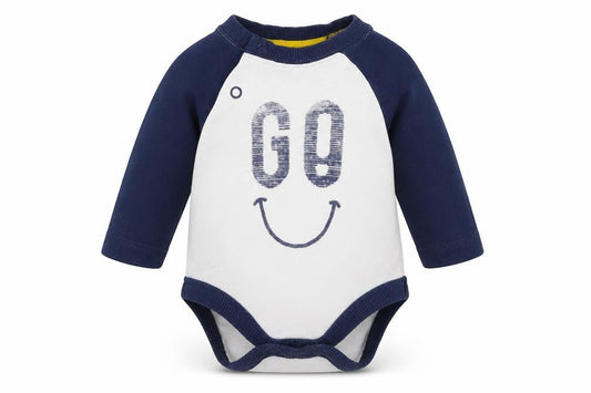 Front view of Mothercare Baby White Jersey Babygrow One-Piece Size Newborn - Go