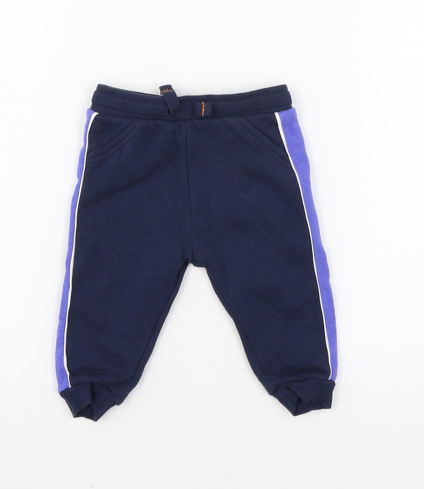 F&F Boys Blue  Jersey Jogger Trousers Size 6-9 Months