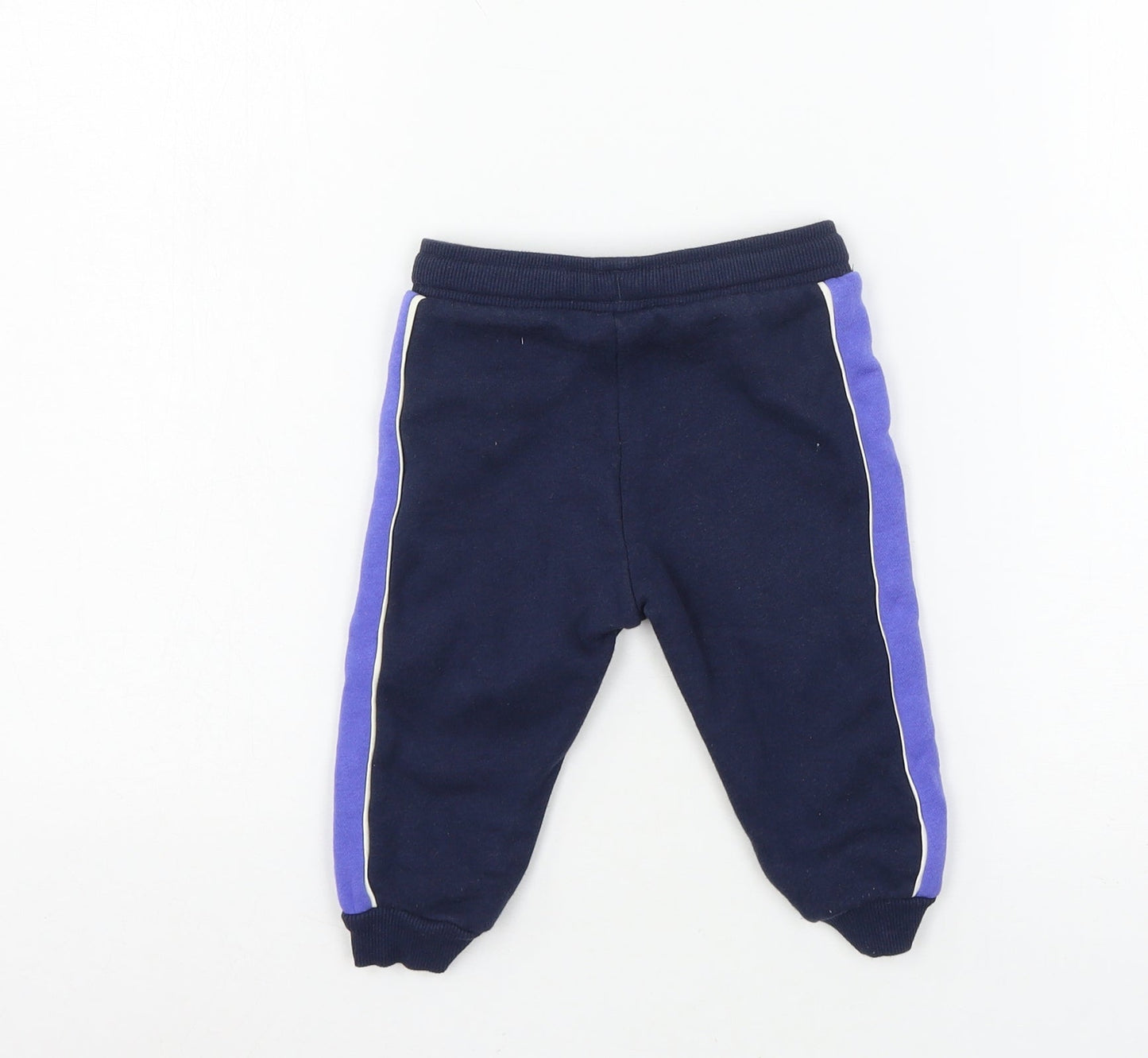 F&F Boys Blue  Jersey Jogger Trousers Size 6-9 Months