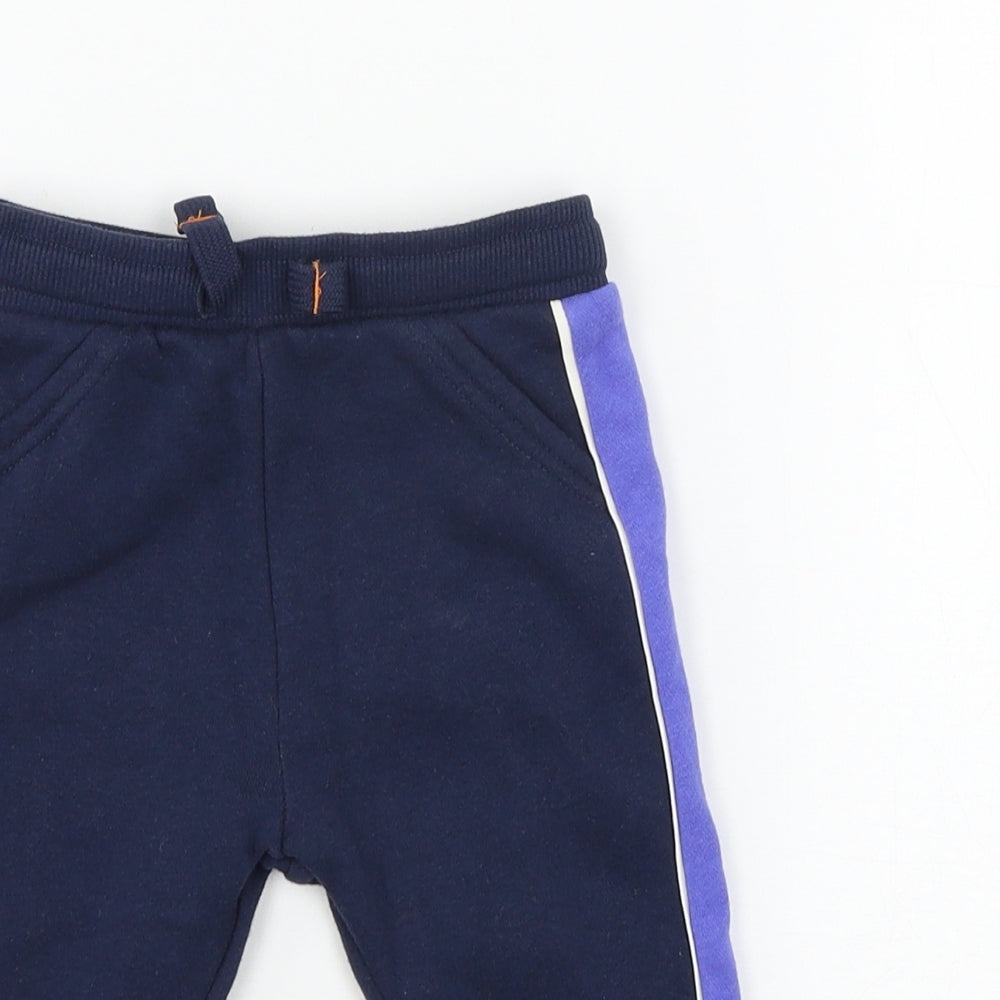 F&F Boys Blue  Jersey Jogger Trousers Size 6-9 Months