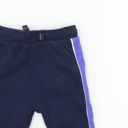 F&F Boys Blue  Jersey Jogger Trousers Size 6-9 Months