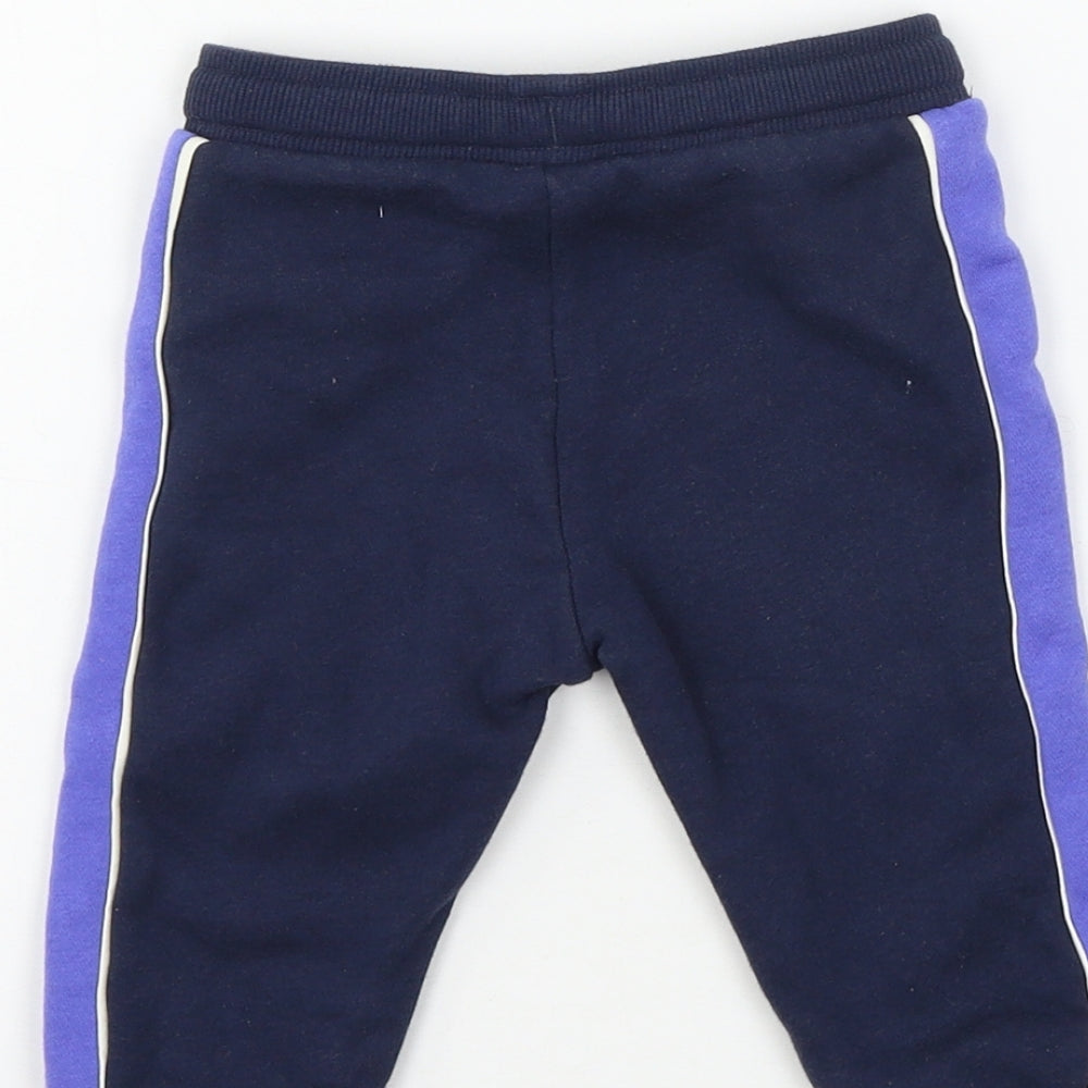 F&F Boys Blue  Jersey Jogger Trousers Size 6-9 Months