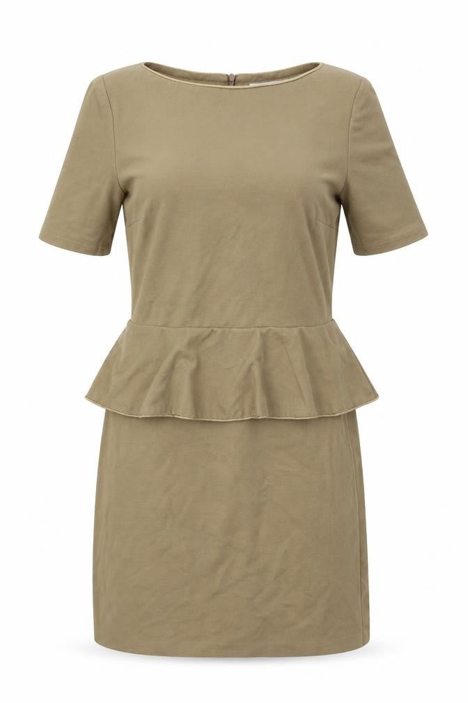 Front view of Envy women’s brown jersey shift, size M