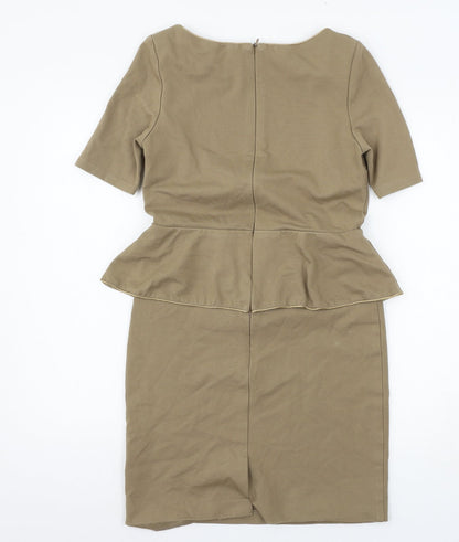 Back view of Envy women’s brown jersey shift, size M