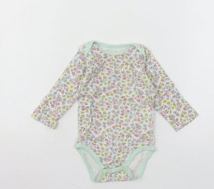 Preworn Girls Multicoloured Floral Jersey Babygrow One-Piece Size 6-9 Months