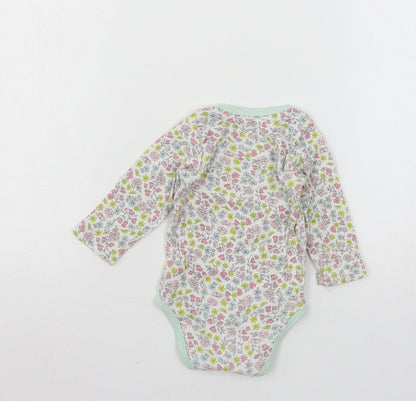 Preworn Girls Multicoloured Floral Jersey Babygrow One-Piece Size 6-9 Months