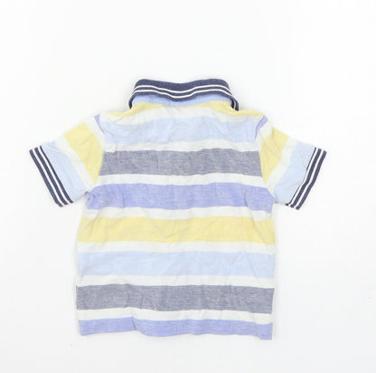 George Boys Blue Striped Jersey Basic T-Shirt Size 12-18 Months