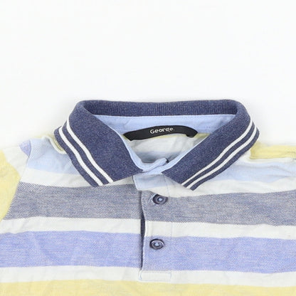 George Boys Blue Striped Jersey Basic T-Shirt Size 12-18 Months